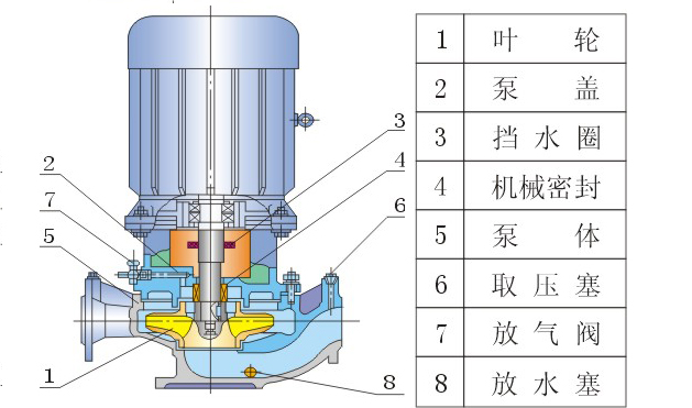 立式管道泵结构图